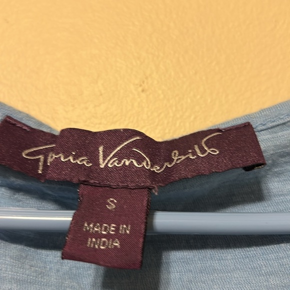 Gloria Vanderbilt Blue Embellished Bib Collar Blouse - Picture 7 of 7